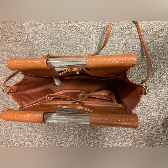 Beis crossbody in cognac croc; greatly loved and gently used - Picture 3 of 8